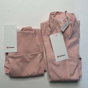 Lululemon Define Jacket and Matching Leggings Set Strawberry Milkshake Size 4